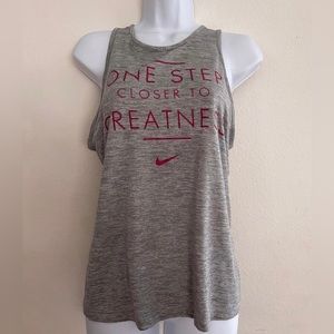Nike Dri-Fit One Step Closer To Greatness Tank Top-Heather Gray